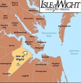 Isle of Wight County Map